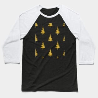 Golden Pine Tree Naure Pattern Baseball T-Shirt